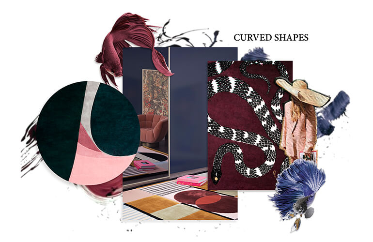 Curved Shapes Moodboard Trends by Rug'Society
