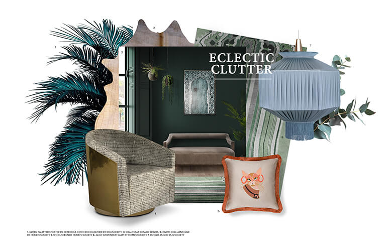 Eclectic Clutter Moodboard Trends by Rug'Society