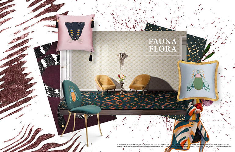 Fauna and Flora Moodboard Trends by Rug'Society