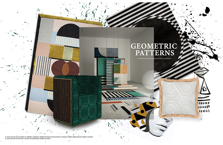 Geometric Patterns Moodboard Trends by Rug'Society