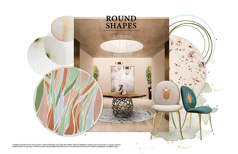 Round Shapes Moodboard Trends by Rug'Society