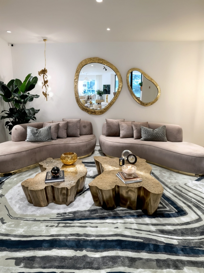 A Fluid Harmony in the Boca do Lobo Dubai Showroom with the Agatha Rug - Rug'Society