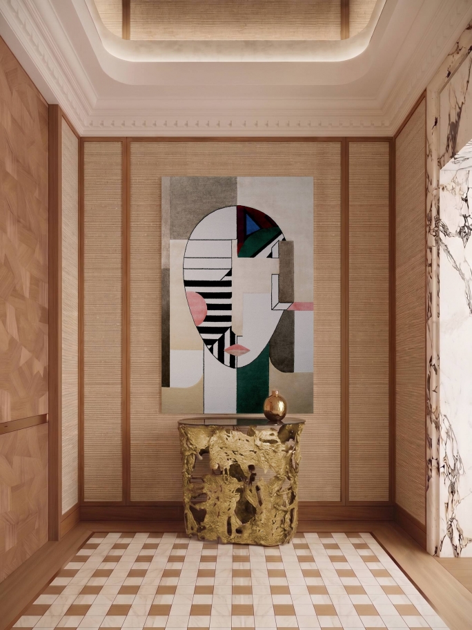 Art-Inspired Entryway Featuring Oscar&nbsp;Rug by Rug'Society
