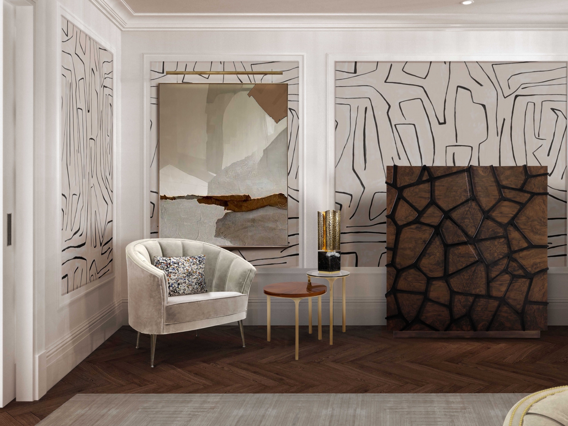 Neutral Reading Rug CLASSIC AND NEUTRAL READING CORNER WITH WHITE GARDEN RUG - ROOM BY ROOM ...