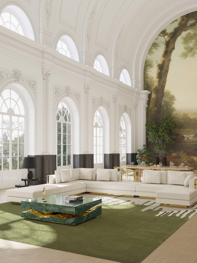 Classic Elegant Living Room Design With Valencia&nbsp;Rug by Rug'Society