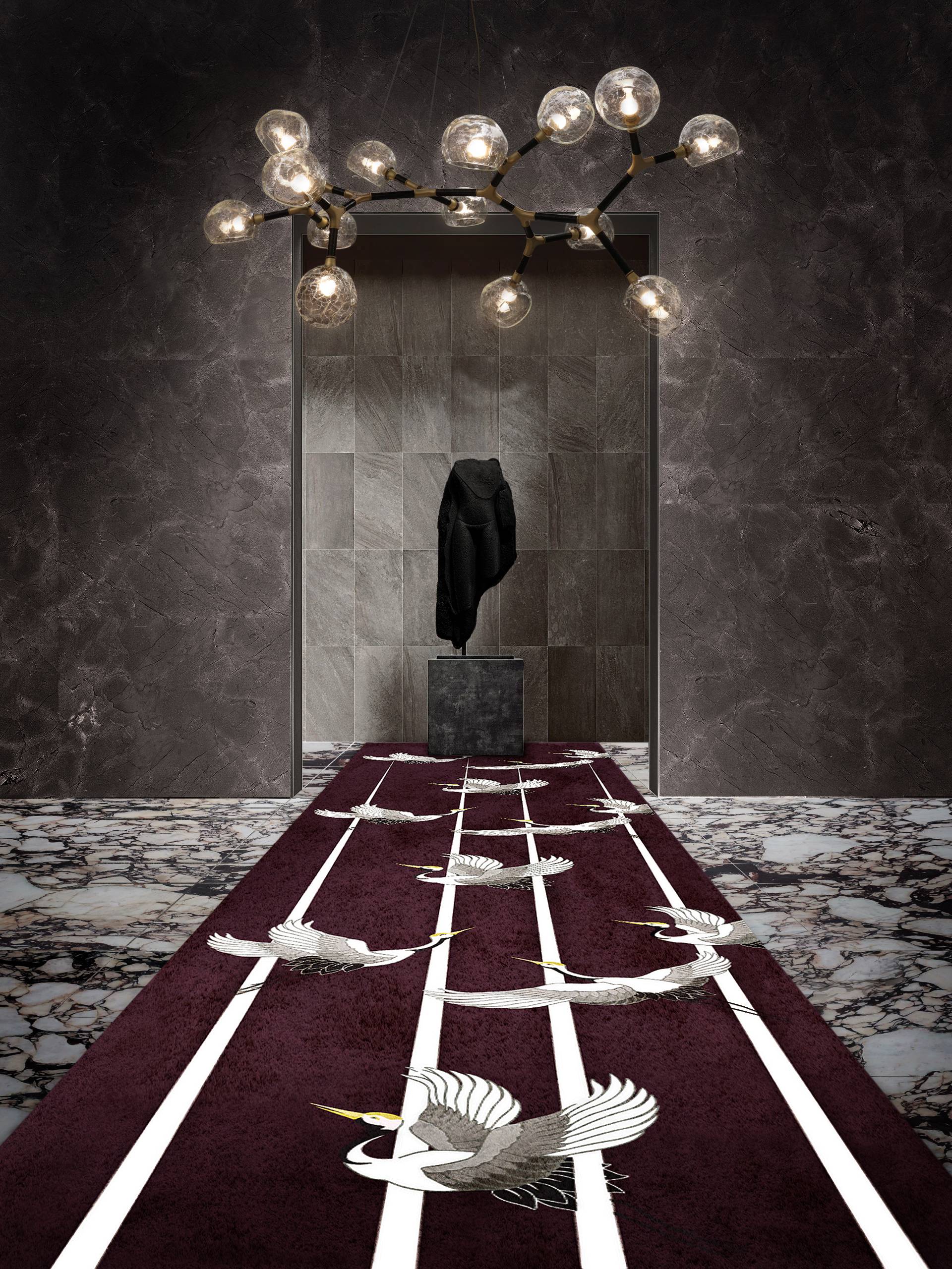 Contemporary and stylish hallway with the Heron II Rug by Rug'Society