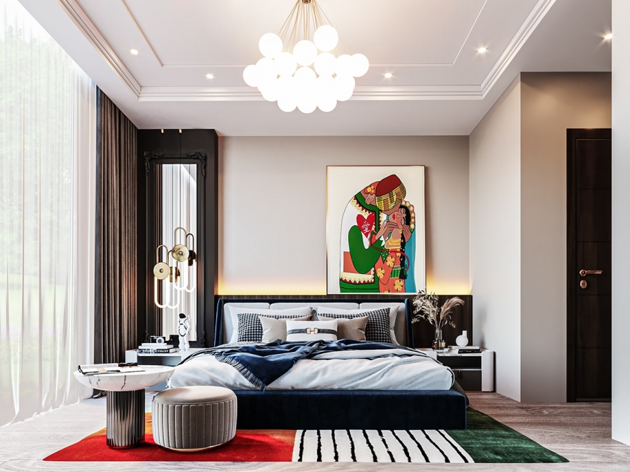 Contemporary Bedroom Decor With Simba Rug - Rug'Society