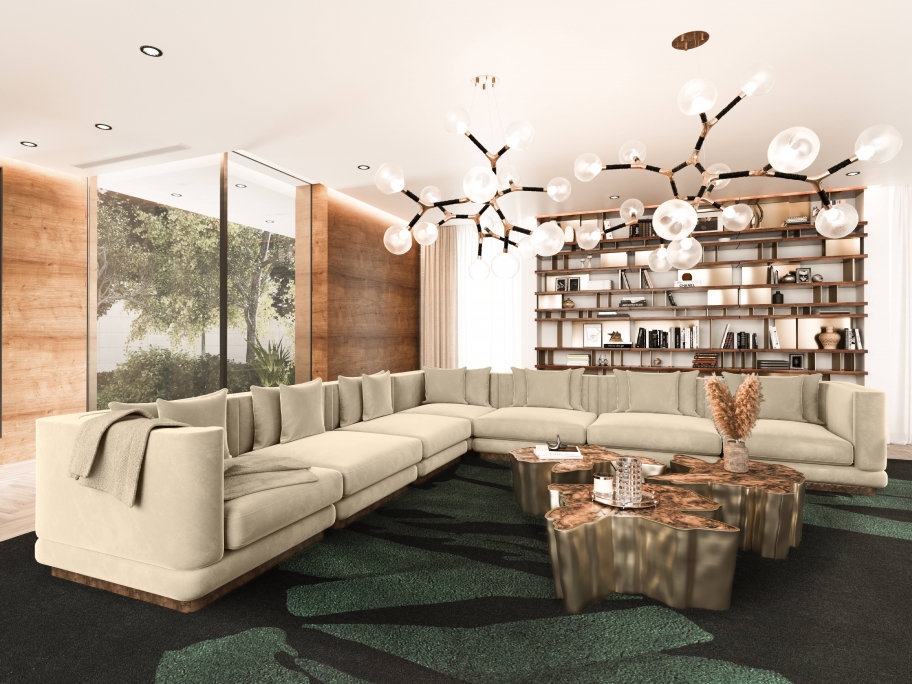 Contemporary Elegant Living Room With The TRIOLOGY&nbsp;Rug by Rug'Society