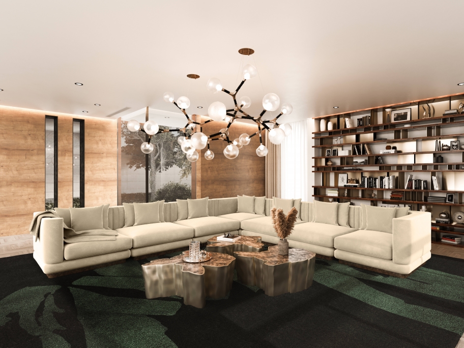 Contemporary Elegant Living Room With The TRIOLOGY&nbsp;Rug by Rug'Society