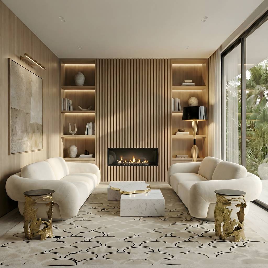 Contemporary Living Room With Koi&nbsp;Rug by Rug'Society