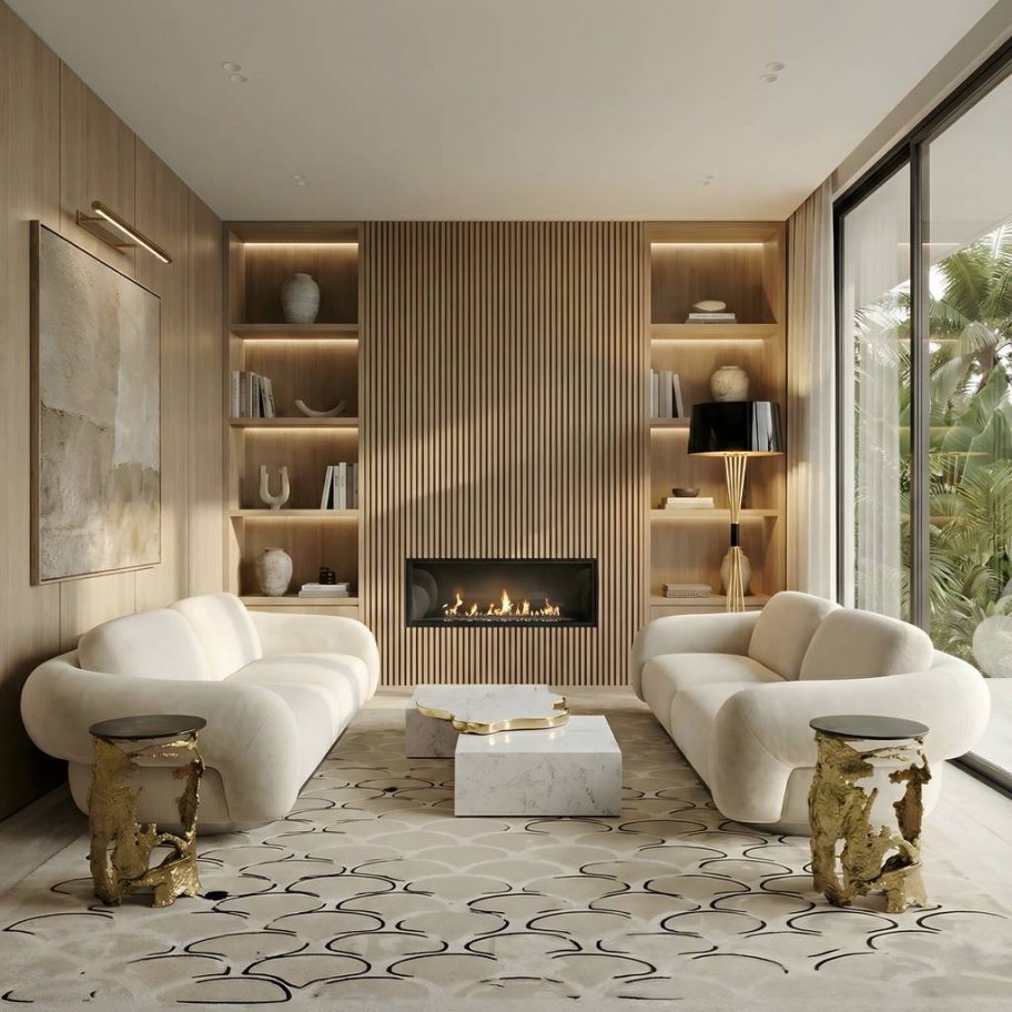 Contemporary Living Room With Koi&nbsp;Rug by Rug'Society
