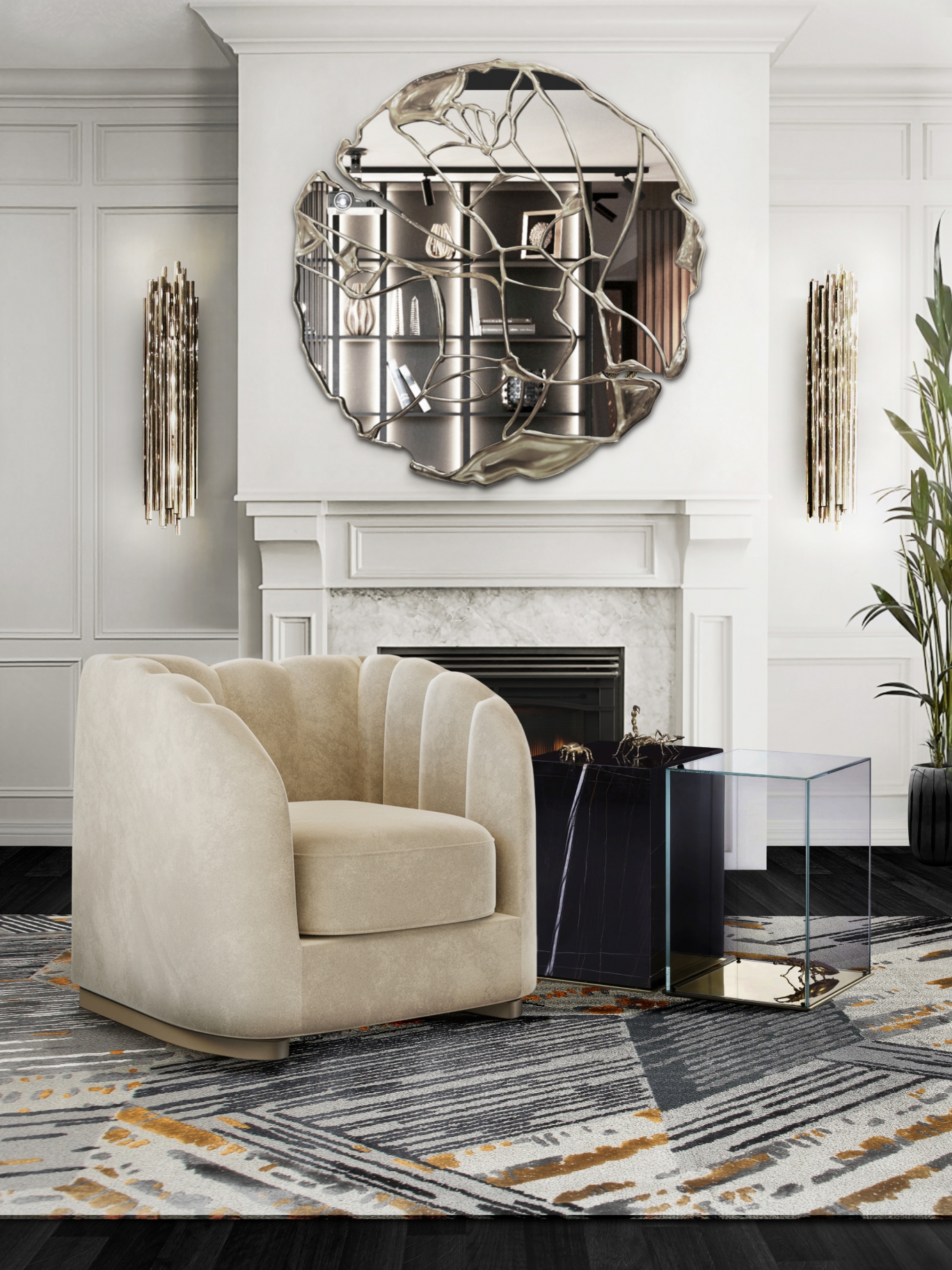 Xisto Rug CONTEMPORARY LIVING ROOM WITH THE GEOMETRIC XISTO RUG - ROOM BY ROOM ...