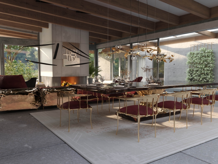 ELEGANT DINING ROOM DECOR WITH RUIN&nbsp;RUG by Rug'Society