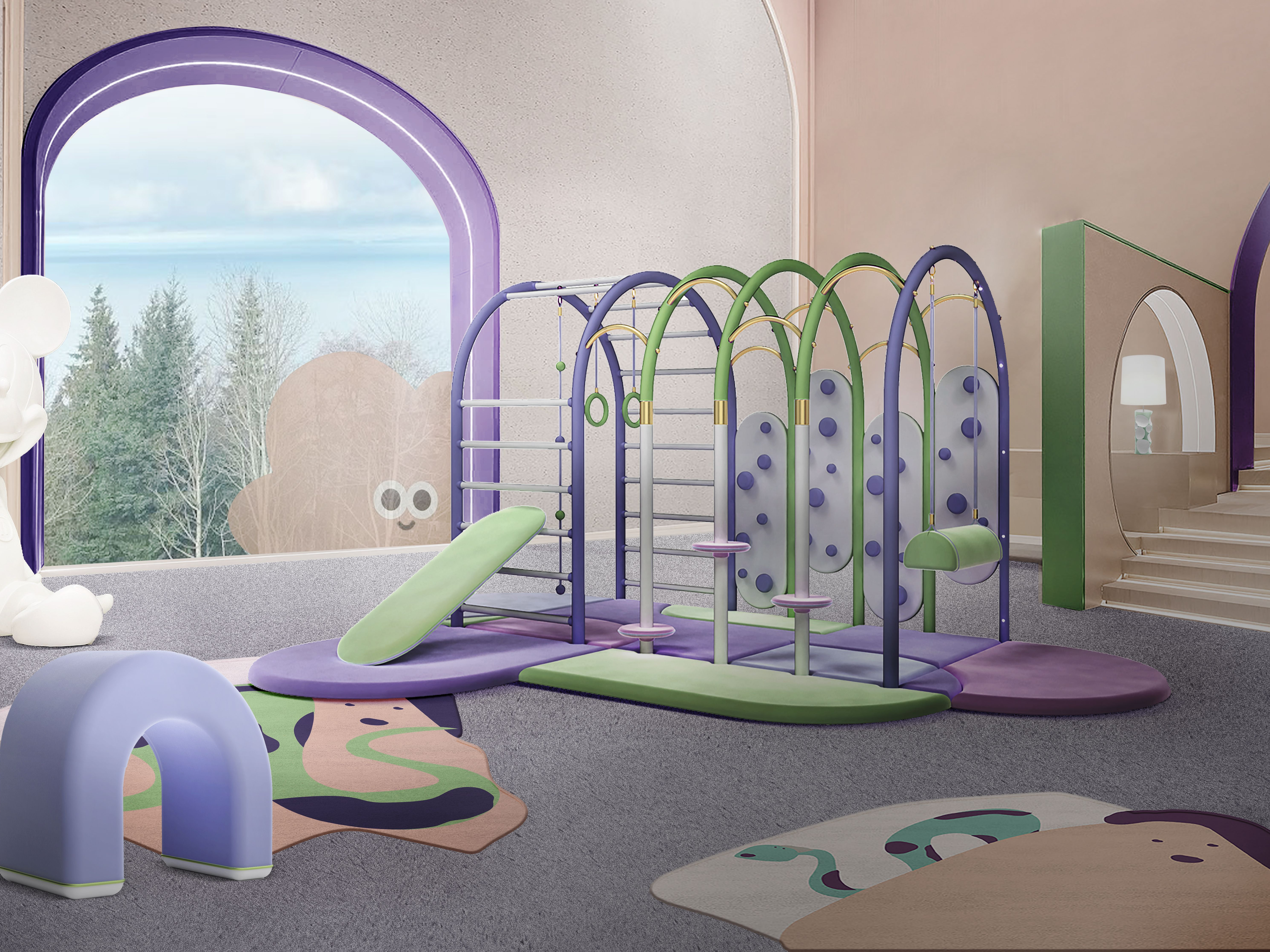 Fun and Comforting Play Room with Pastel Colors and the Mowgli Friends Rug by Rug'Society