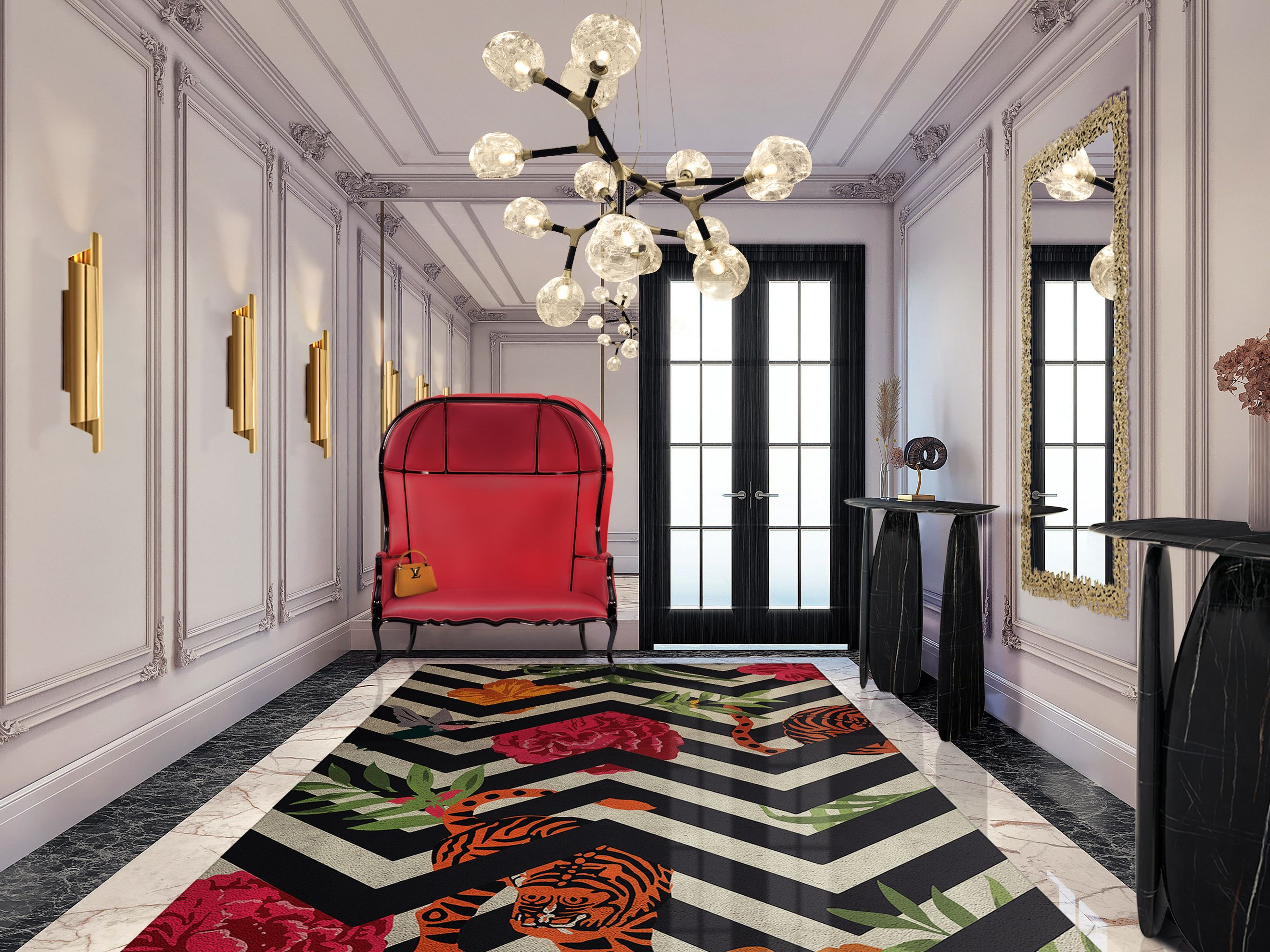 Hotel-Like Hallway Design with the Astonishing Savana Rug by Rug'Society
