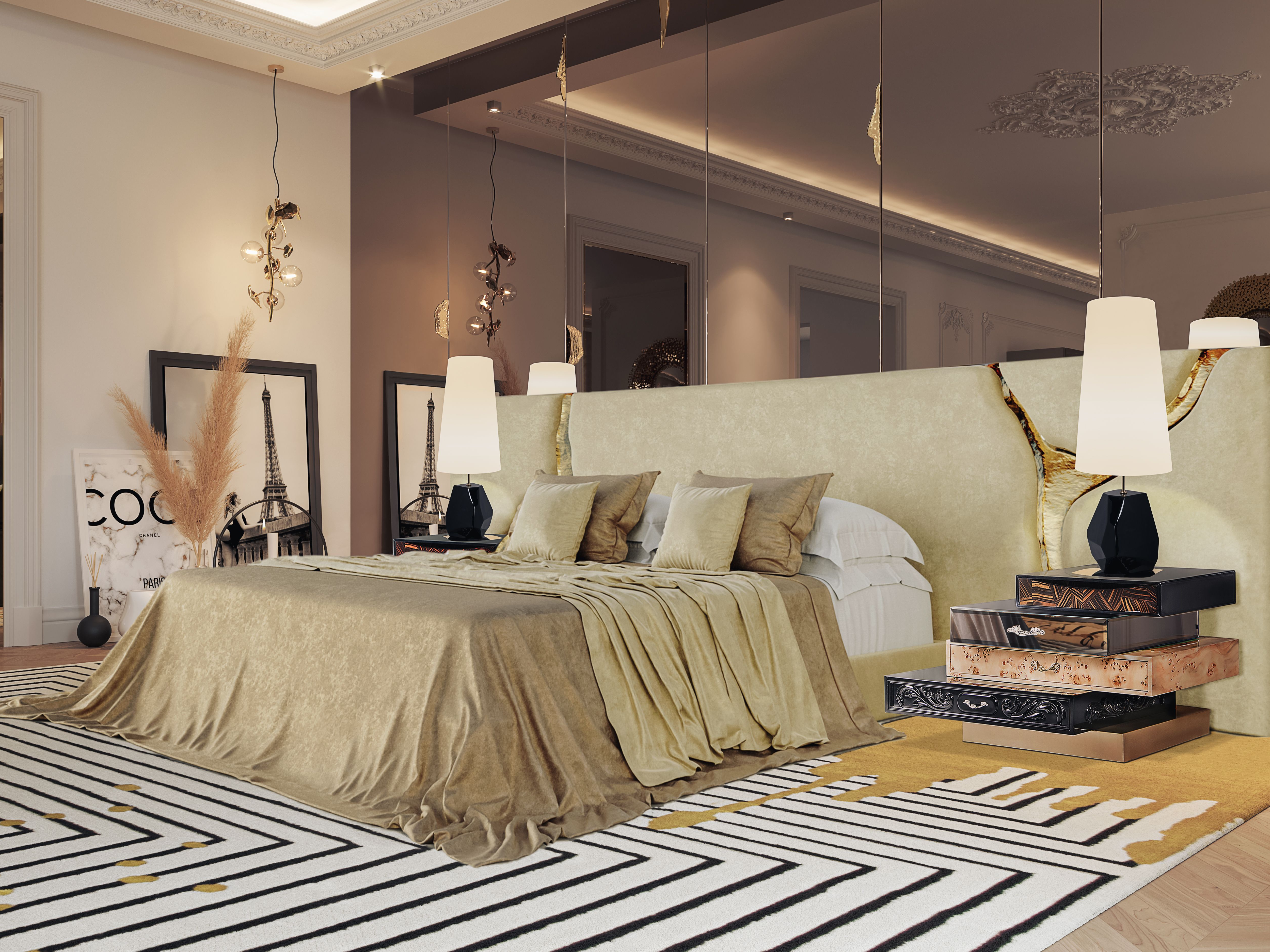 Inspirational Bedroom with the Illutrious Valencia Rug by Rug'Society