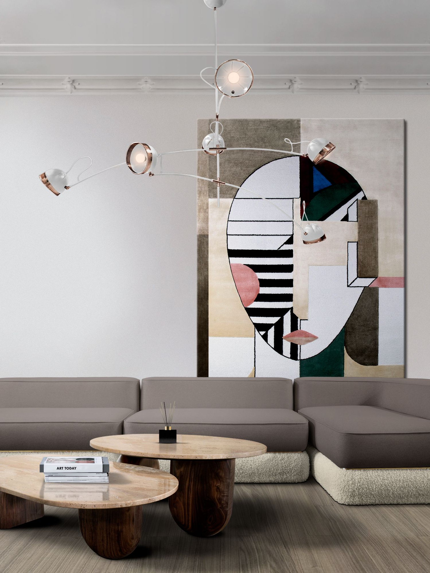 Living Room Artistic Design with Oscar Rug by Rug'Society