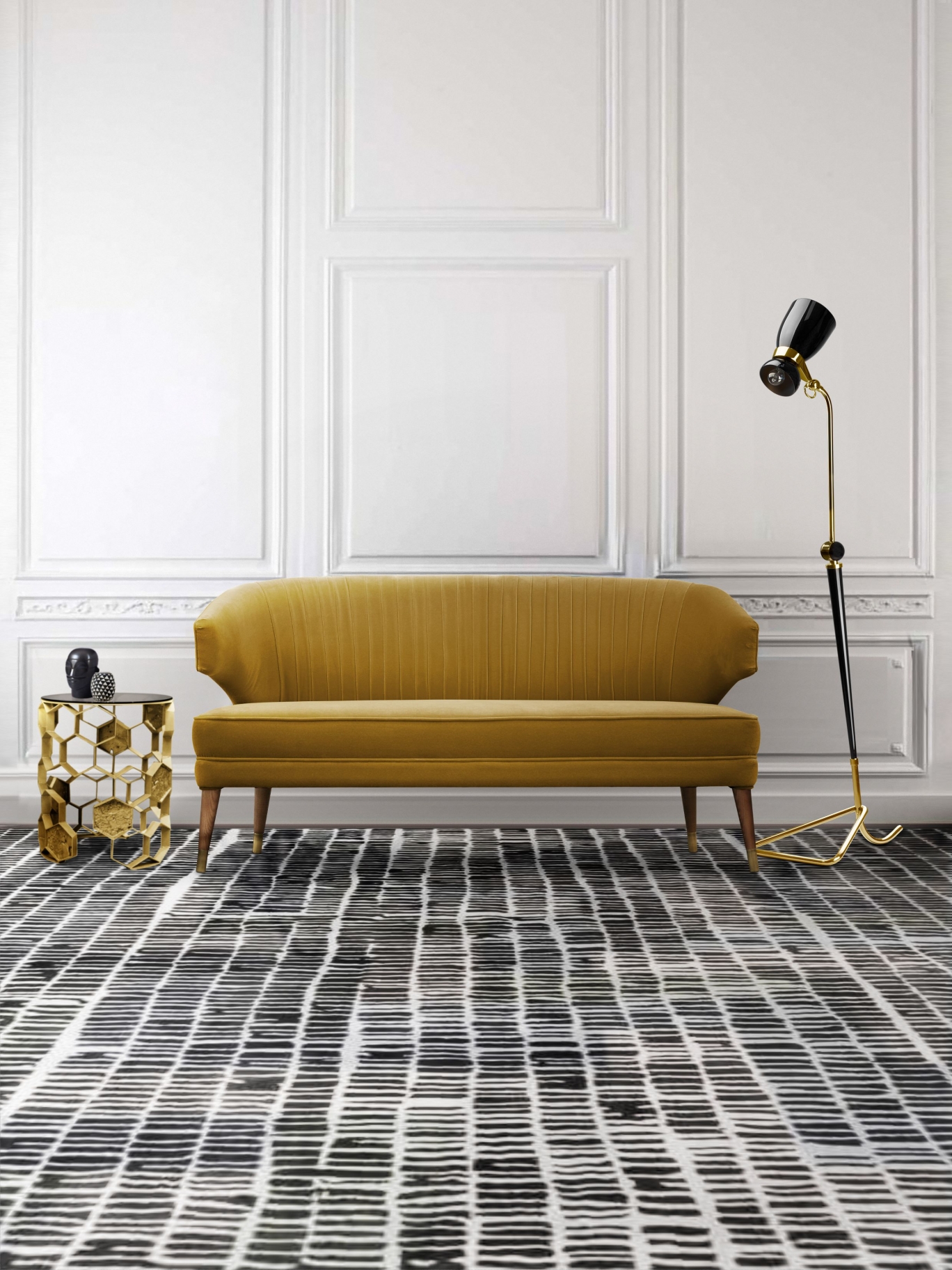 LIVING ROOM WITH A MINIMALIST DESIGN AND THE COLL MODERN RUG - ROOM BY ...