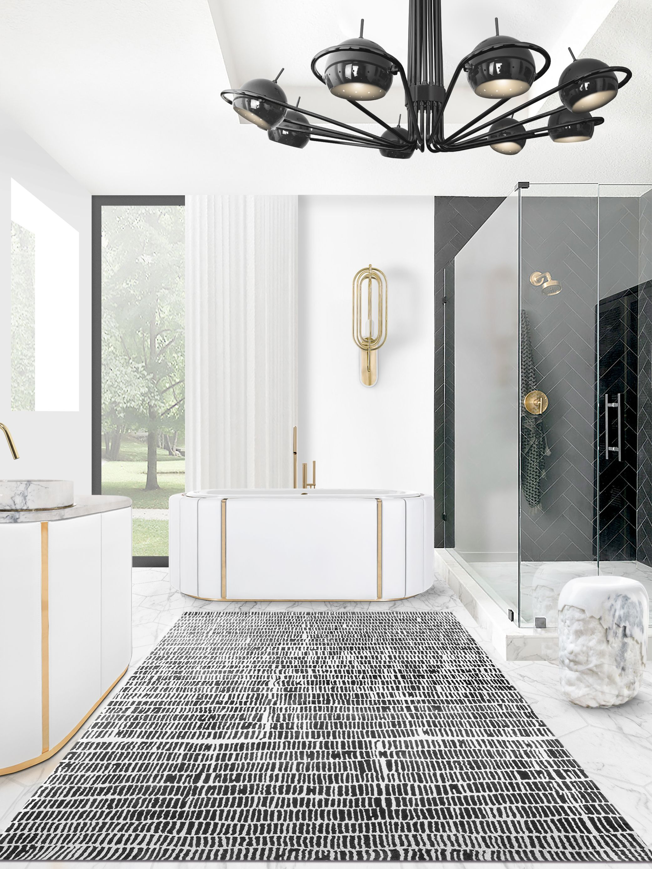 Luxurious Bathroom Decor with the Minimalist Coll Rug by Rug'Society
