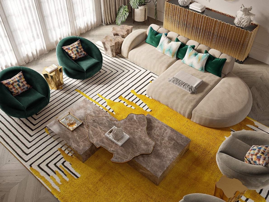 LUXURY LIVING ROOM WITH THE VALENCIA RUG - Rug'Society