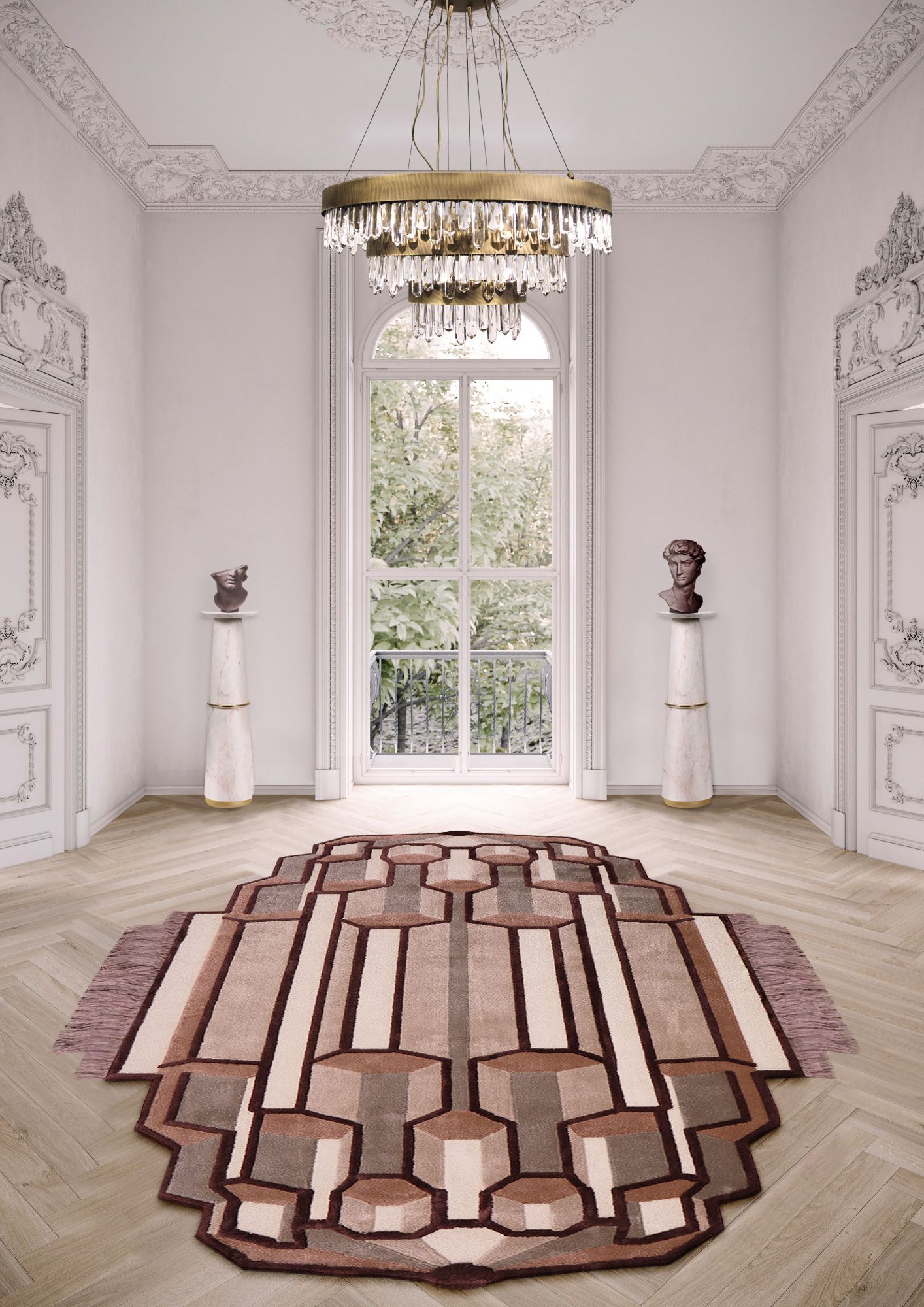 Majestic Hallway With Lucy Area Rug by Rug'Society