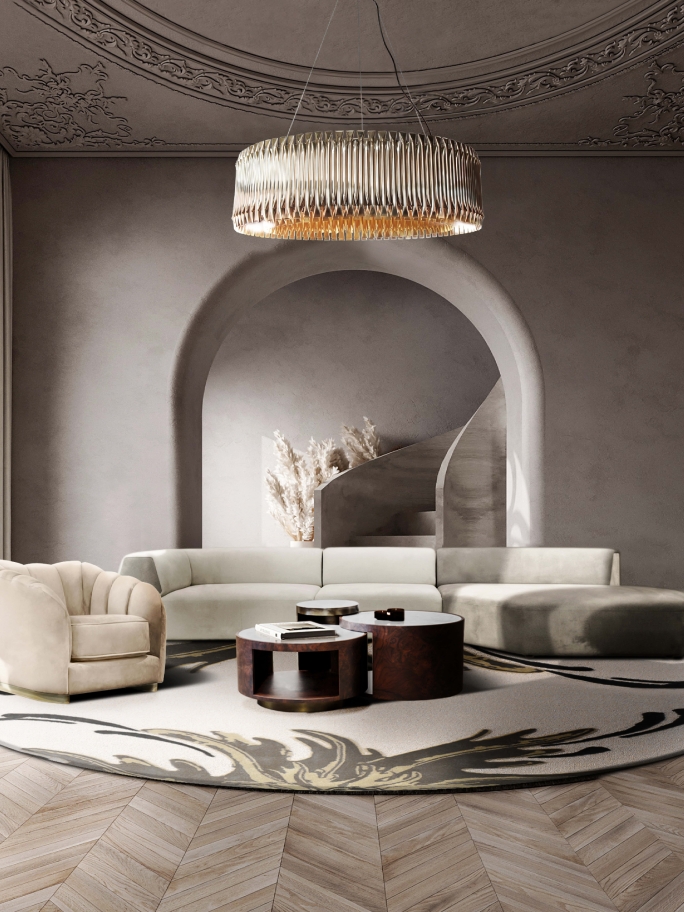 Minimalistic Living Room Design With Neptuno Rug by Rug'Society