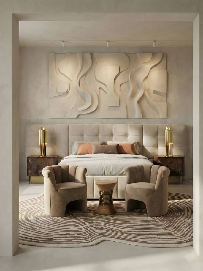 Modern Bedroom Design with the Loode Rug - Rug'Society
