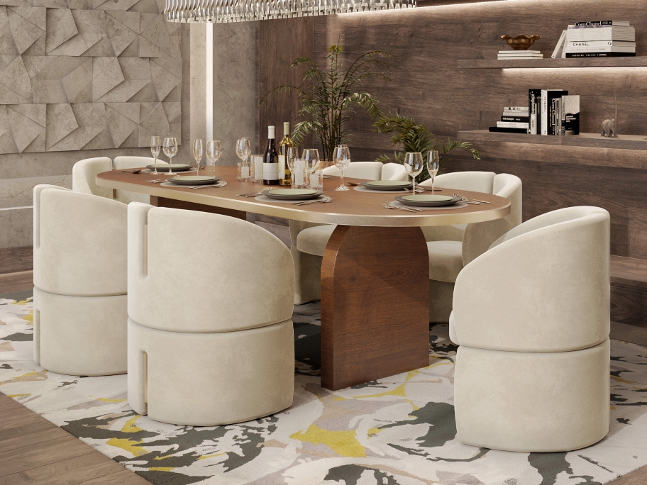 Modern Elegant Dining Room With Madeira&nbsp;Rug by Rug'Society
