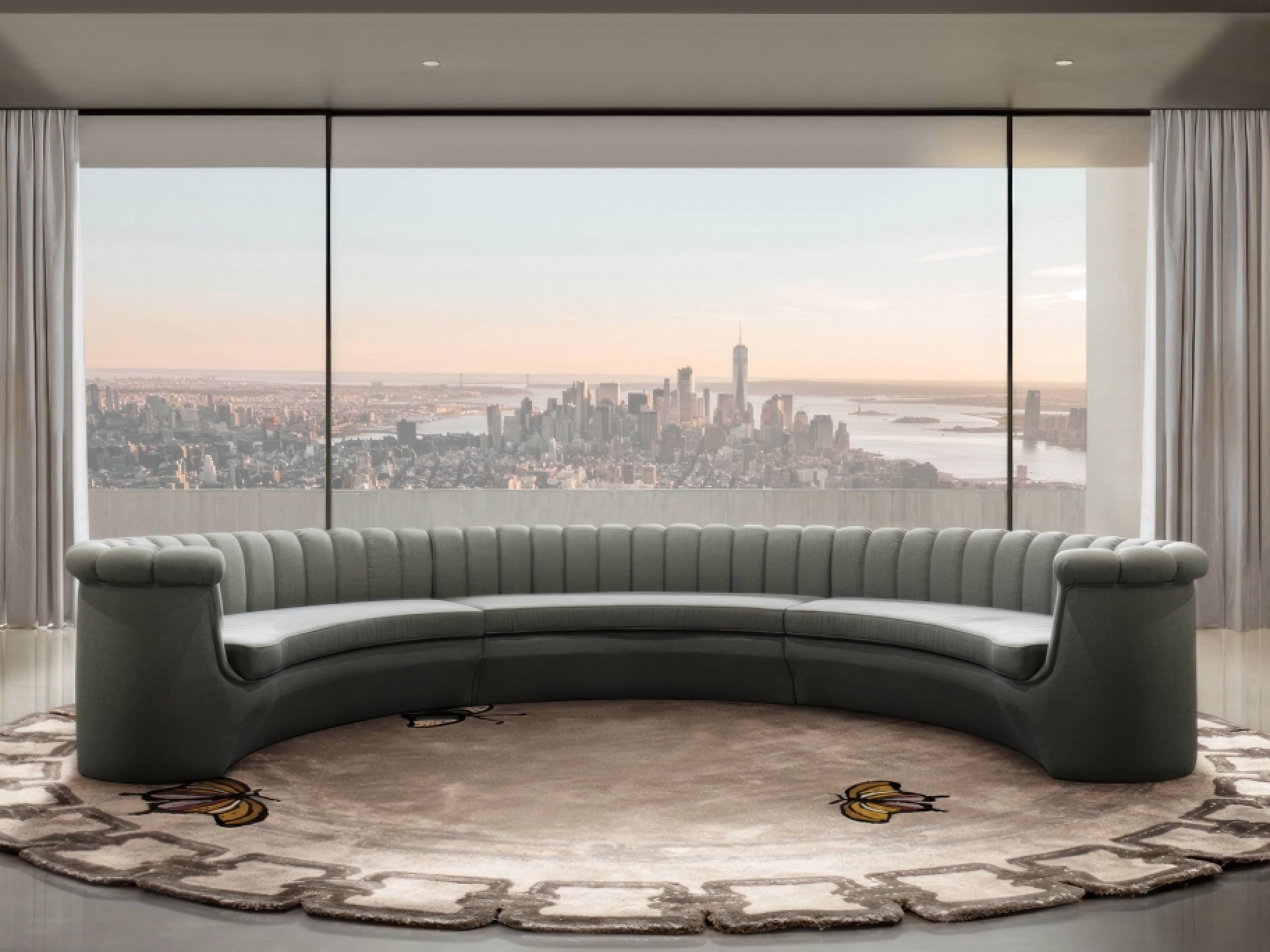 MODERN LIVING ROOM DESIGN WITH THE UNIQUE METAMORPHOSIS RUG by Rug'Society