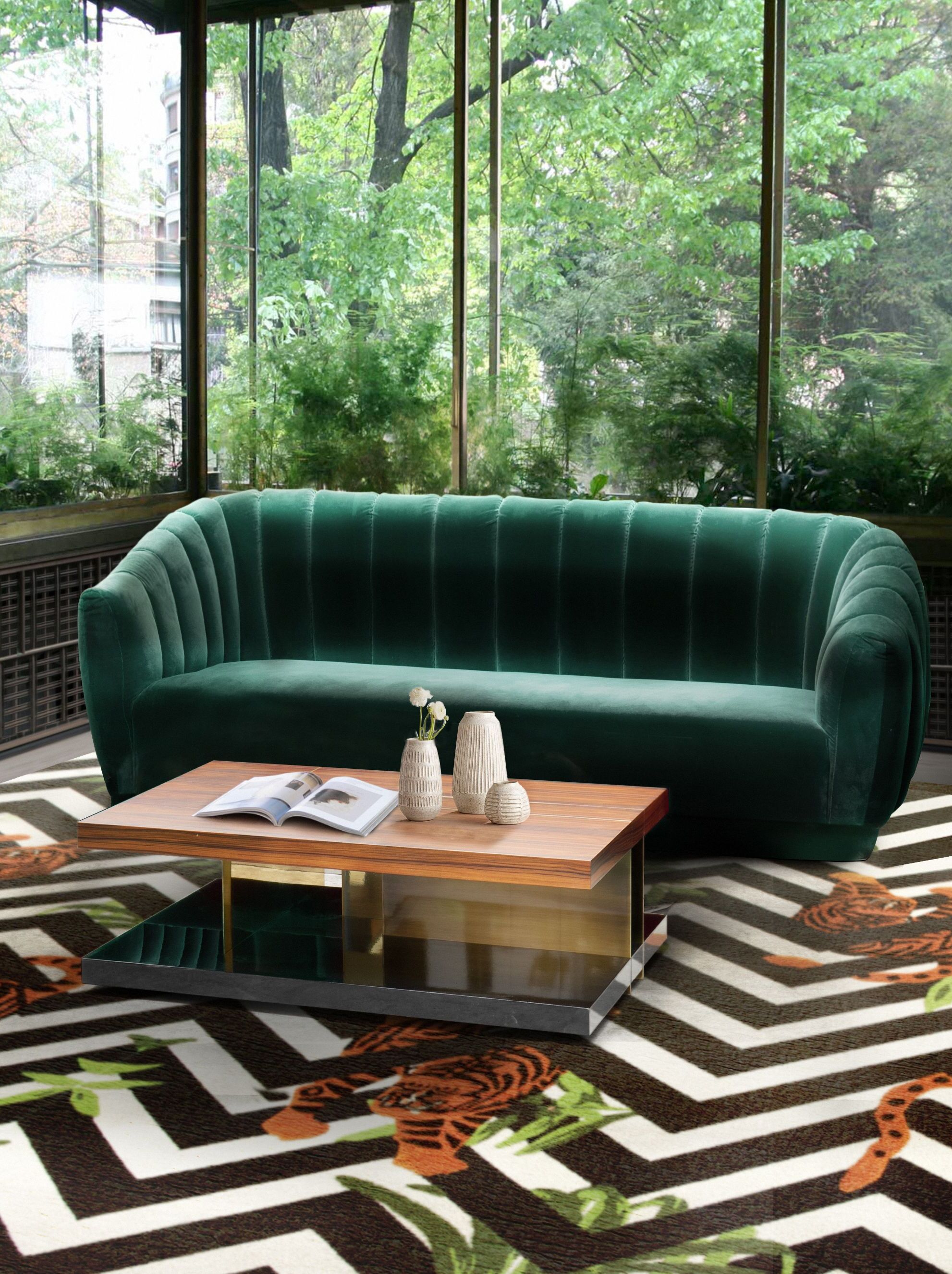 Modern Living Room With Biophilic Design by Rug'Society