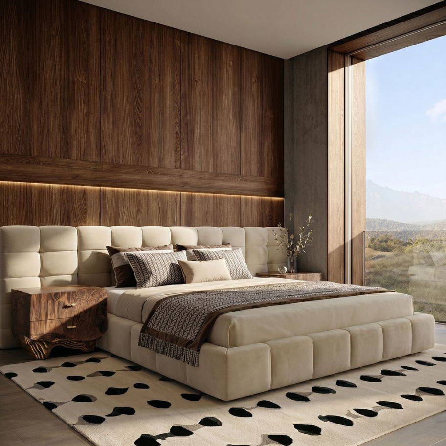 Modern Organic Bedroom With Mursi Rug - Rug'Society