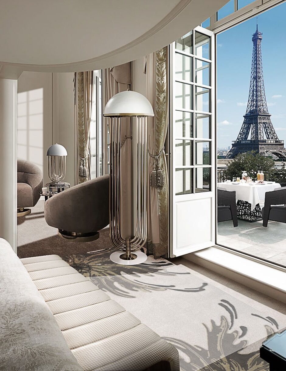 Parisian Hotel Bedroom With Neptuno Rug by Rug'Society