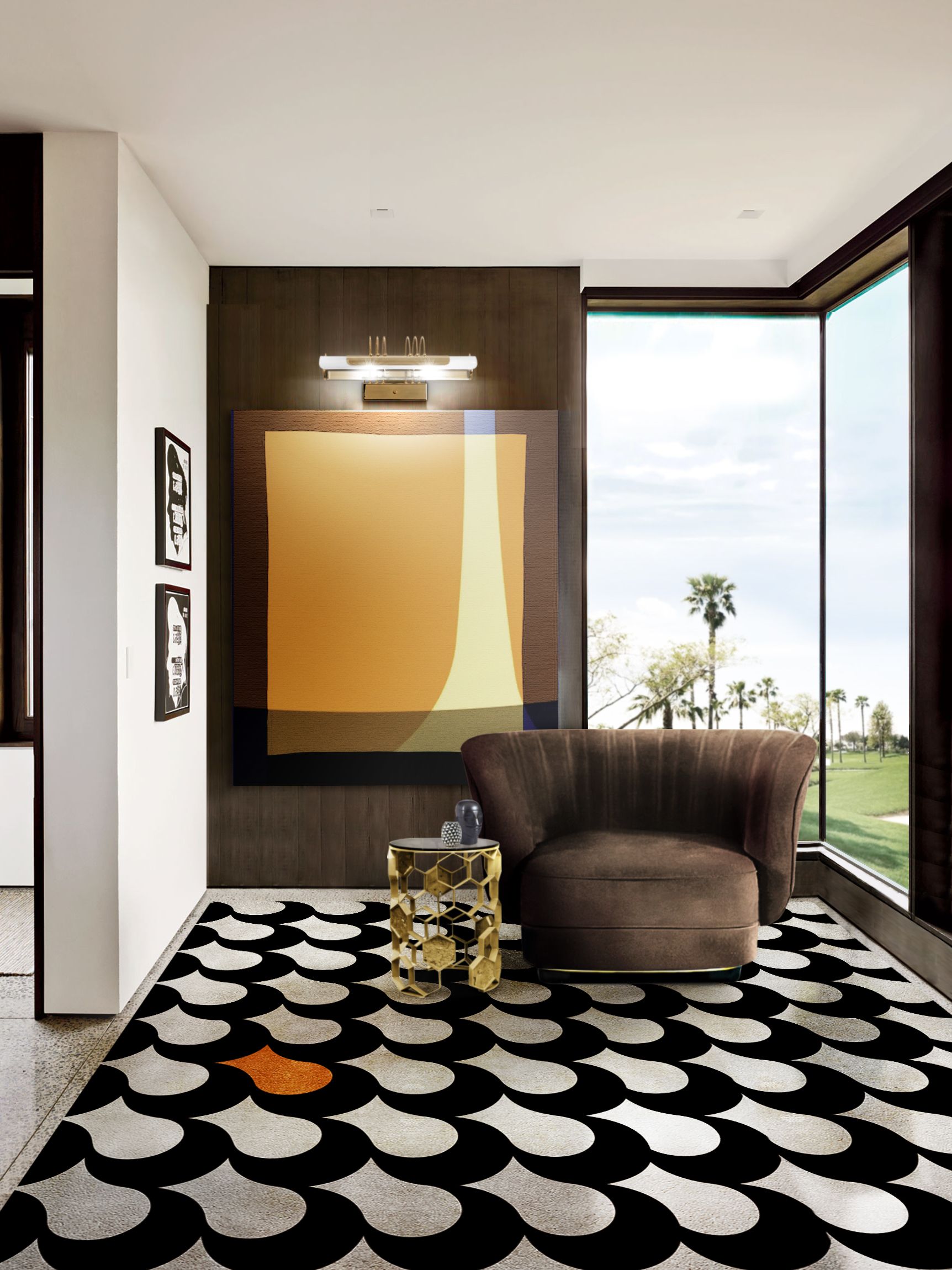 Reading Corner With Art Inspiration By Adler Modern Rug by Rug'Society