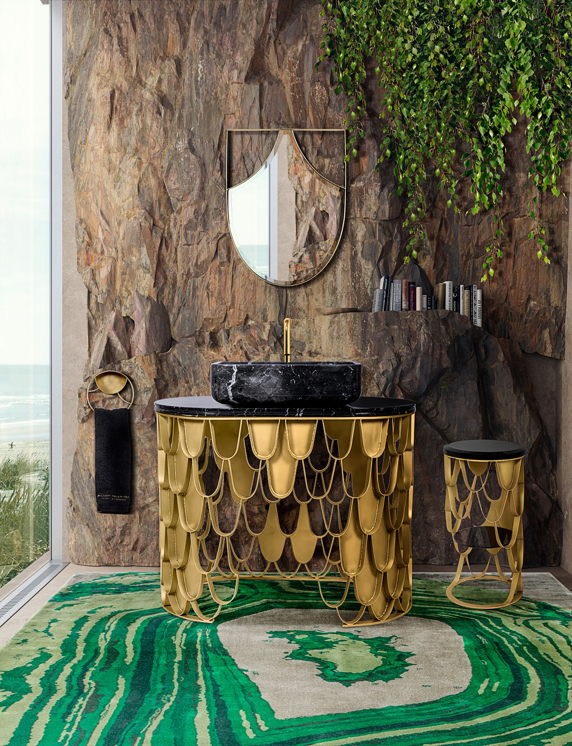 Relaxing Bathroom With Biophilic Inspirations by Rug'Society