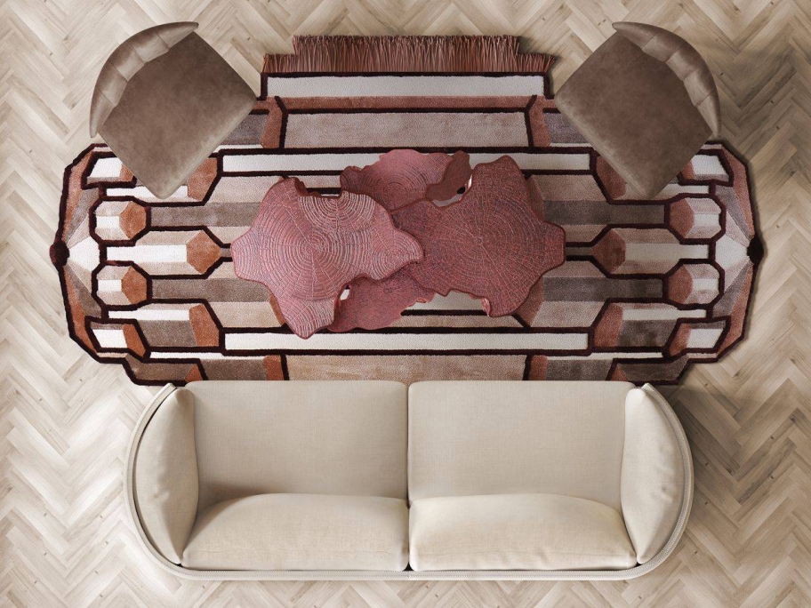 Warm Contemporary Living Room With Lucy Rug - Rug'Society