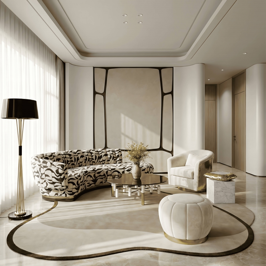 A Soft Sanctuary Shaped by Organic Forms and Golden Accents