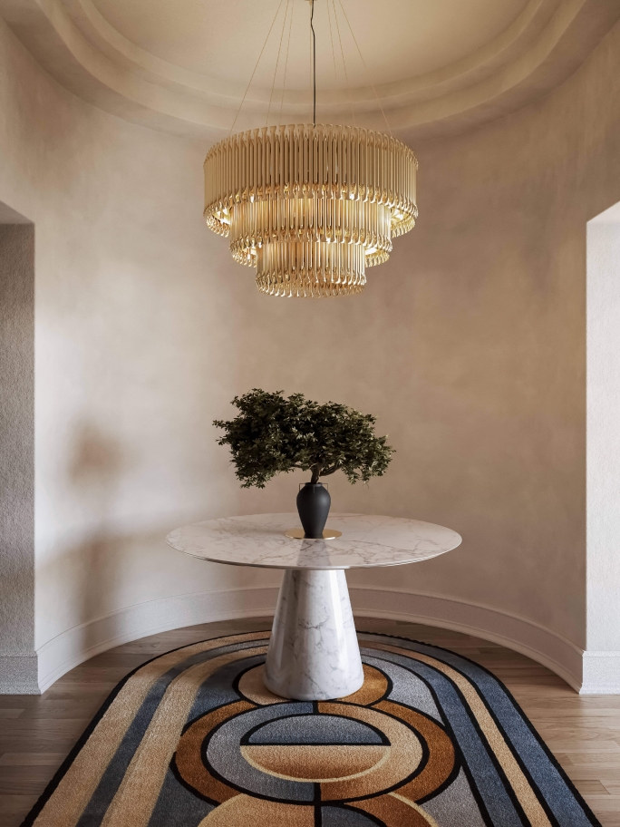 Modern Classic Elegant Hallway With Kleopatra Rug