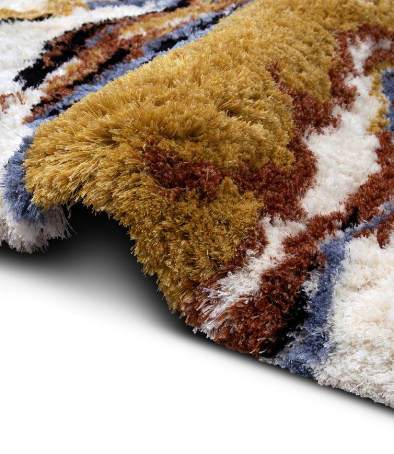 10 Spicy Rugs for this holiday season, Brown blue white black rug, Rug'society, huge rug, rectange rug, wool material rug, fall lifestyle, Autumn decoration