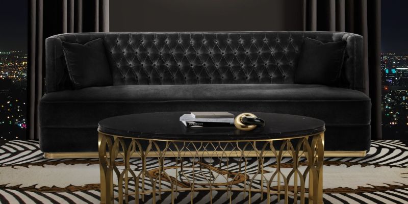 A luxurious living room with the couple rug.