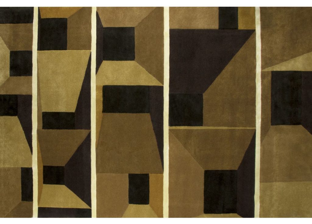neutral brown geometric rug for contemporary interiors