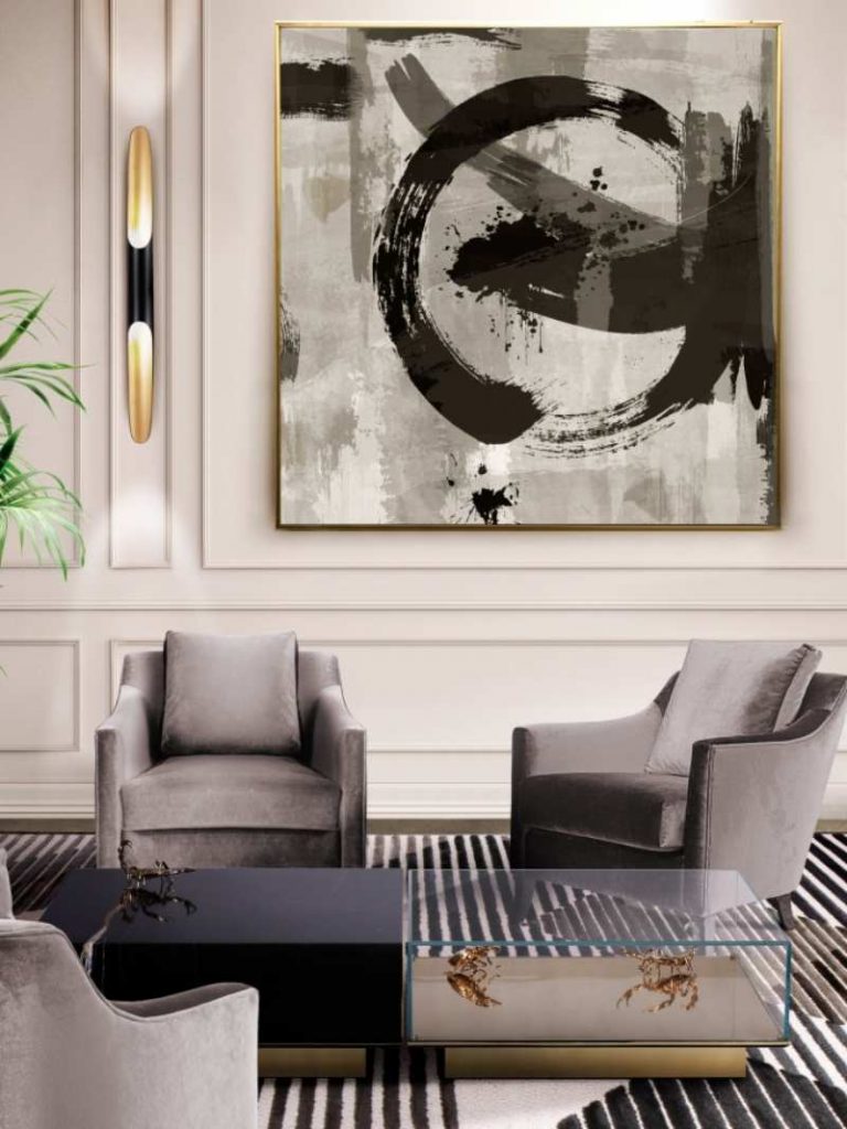 Jeremiah Brent, Gray Living Room with modern rug