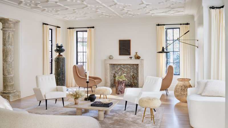 Jeremiah Brent, modern living room, contemporary furniture, cream rug, velvet upholstery