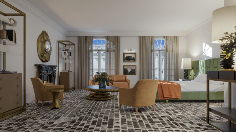 Knightsbridge Manor A Dazzling Modern Contemporary House in London, Masterbedroom with Coll Rug