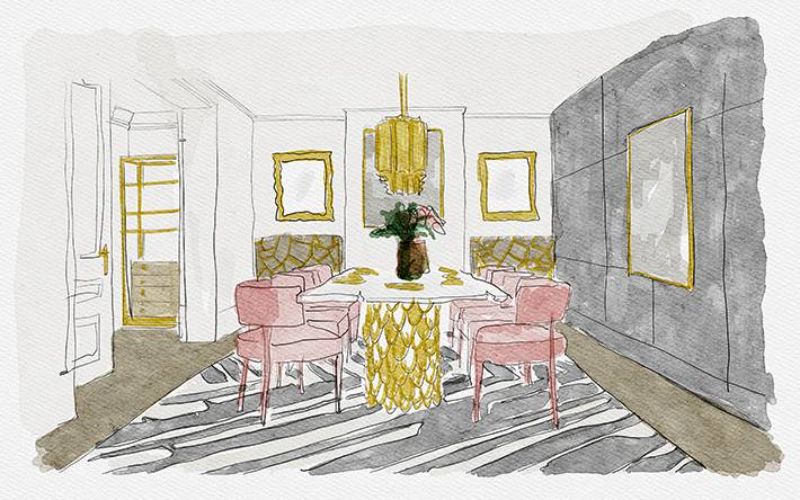 The Dorian Dining Room of Knightsbridge Manor: A Luxury Rug Interior design