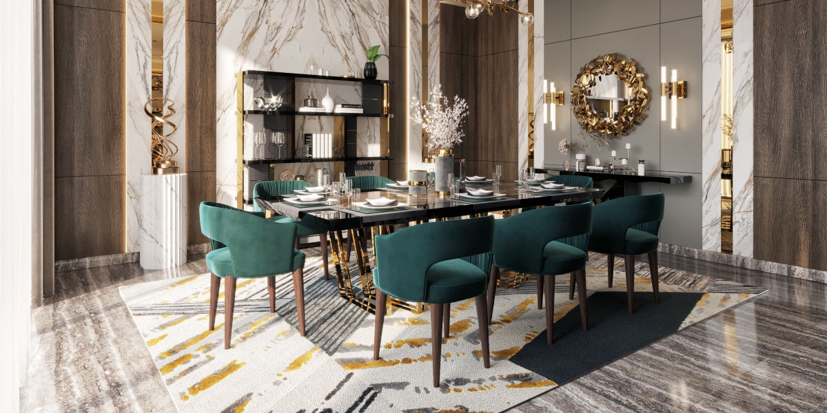 modern dining room with modern contemporary Xisto Rug. The Best Minimalist Rugs For The Dining Room. The Best Minimalist Rugs For The Dining Room