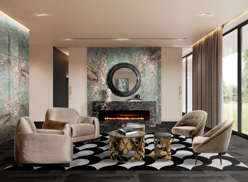Modern classic living room with Adler rug