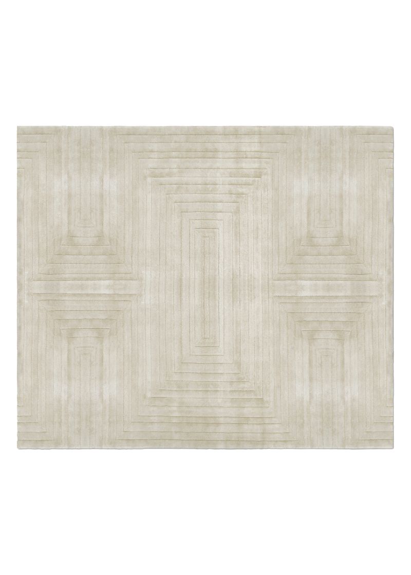 Square white area rug called WHITE GARDEN RUG
