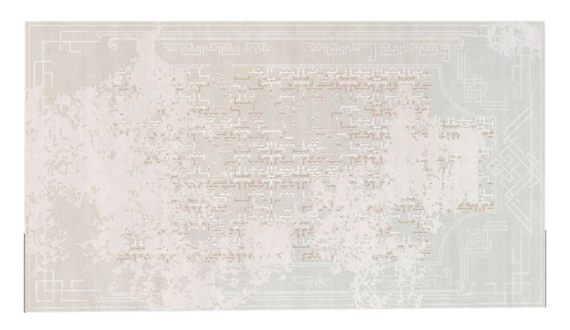 elegant modern runner rug with gray hues and details. Architecture design