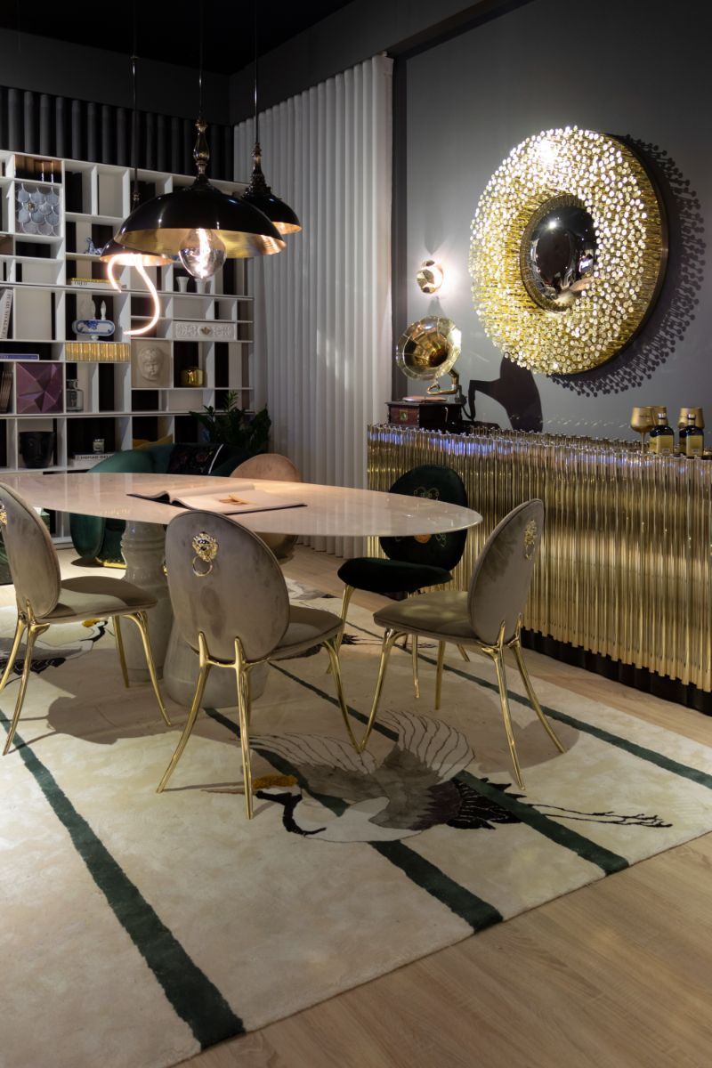 Milan Design Week with Rugosicety at isaloni with a beige rug for the dining room.