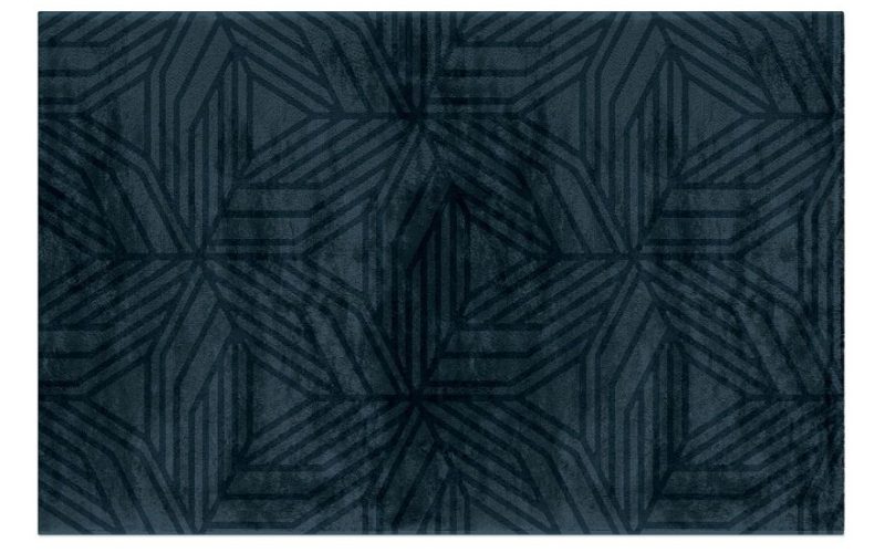 modern lounge rugs
dark blue area rug with black geometric design